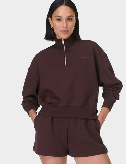 Sweaty Betty Revive Crop Half Zip - Sable Brownimages4- The Sports Edit