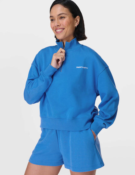 Sweaty Betty Revive Crop Half Zip - Tidal Blueimages4- The Sports Edit