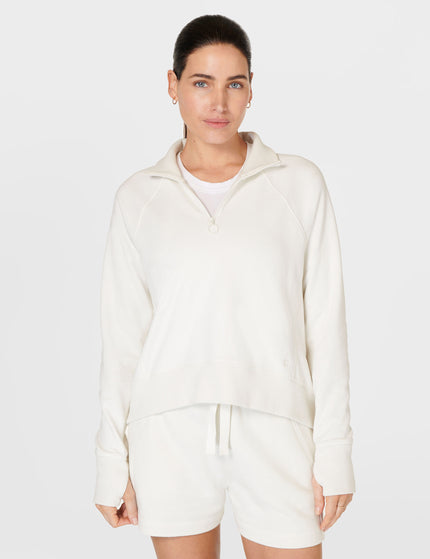 Sweaty Betty Revive Rib Half Zip Pullover - Lily Whiteimages1- The Sports Edit