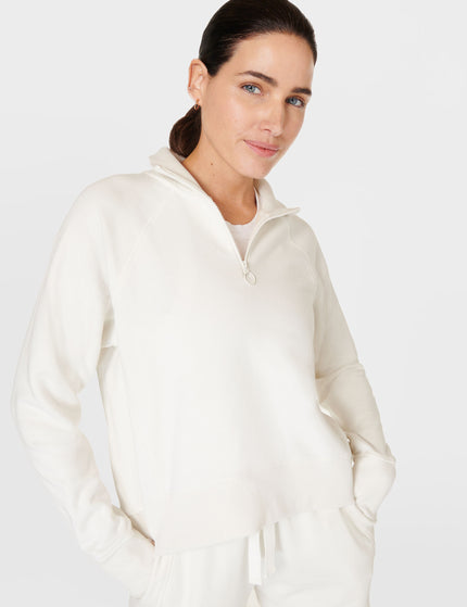 Sweaty Betty Revive Rib Half Zip Pullover - Lily Whiteimages3- The Sports Edit