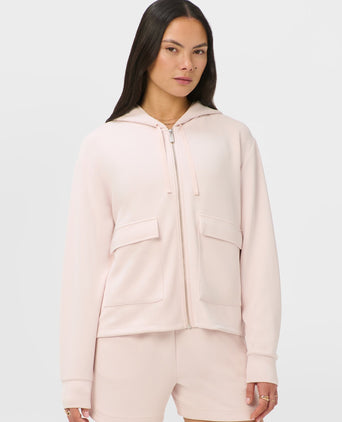 Sand Wash Crop Hoodie - Sundust Pink