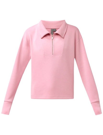 Sweaty Betty Sand Wash Half Zip Crop Sweatshirt - Deco Pinkimages6- The Sports Edit