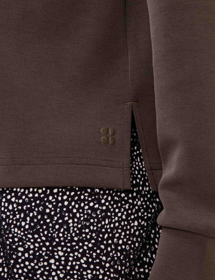 Sweaty Betty Sand Wash Half Zip Crop Sweatshirt - Espresso Brownimages4- The Sports Edit