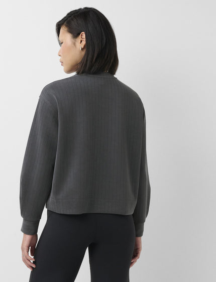 Sweaty Betty Sand Wash Pin Stripe Crew Neck Sweatshirt - Soot Greyimages2- The Sports Edit
