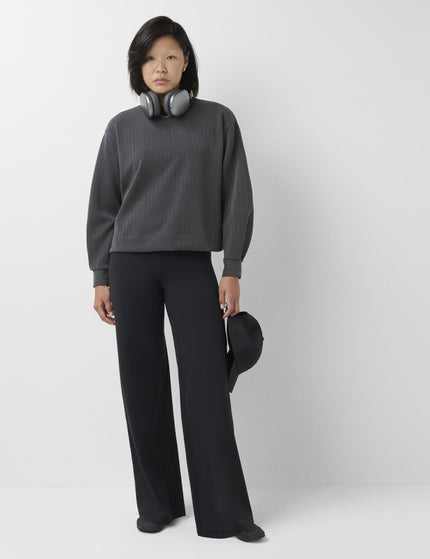 Sweaty Betty Sand Wash Pin Stripe Crew Neck Sweatshirt - Soot Greyimages5- The Sports Edit