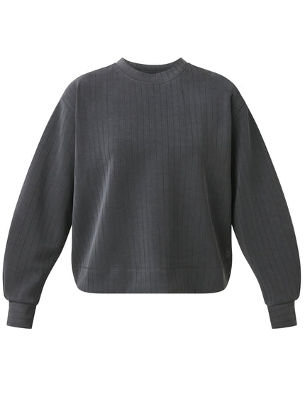 Sweaty Betty Sand Wash Pin Stripe Crew Neck Sweatshirt - Soot Greyimages6- The Sports Edit