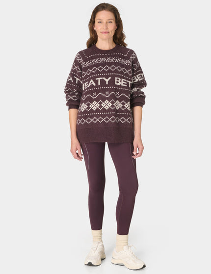 Sweaty Betty SB Jacquard Fairisle Sweater - Purple Sb Jacquardimages6- The Sports Edit