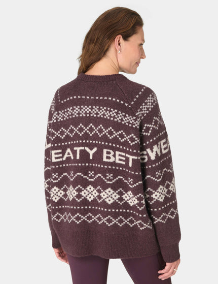Sweaty Betty SB Jacquard Fairisle Sweater - Purple Sb Jacquardimages2- The Sports Edit