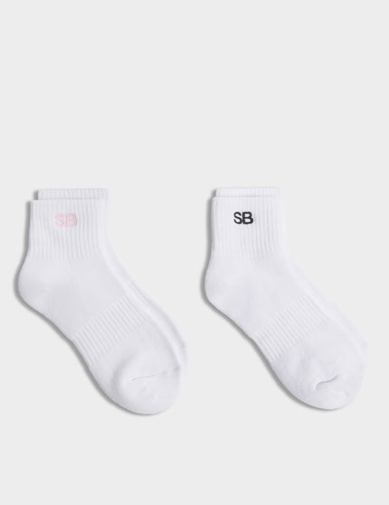 Sweaty Betty SB Logo Mini Crew Socks 2 Pack - Whiteimages1- The Sports Edit