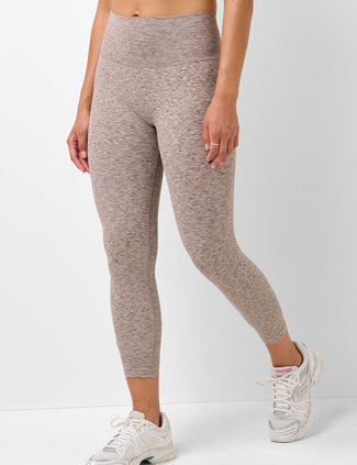 Seamless 7/8 Space Dye Leggings - Almond Beige Marl