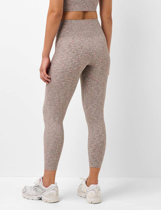 Seamless 7/8 Space Dye Leggings - Almond Beige Marl