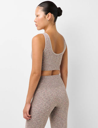 Seamless Space Dye Scoop Bra - Almond Beige