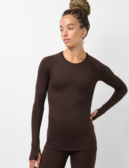 Sweaty Betty Seamless Textured Long Sleeve Top - Espresso Brownimages1- The Sports Edit