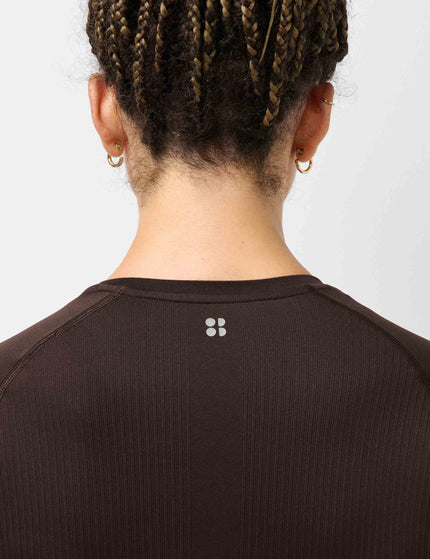Sweaty Betty Seamless Textured Long Sleeve Top - Espresso Brownimages4- The Sports Edit