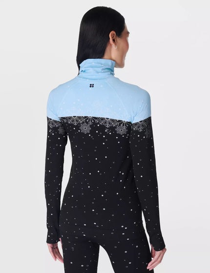 Sweaty Betty Snowflake Funnel Neck Base Layer Top - Blue Snowflake Jacquardimages2- The Sports Edit