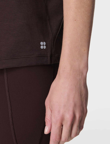 Sweaty Betty Soft Flow Strappy Back Boxy Tee - Sable Brownimages4- The Sports Edit