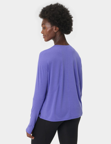 Sweaty Betty Soft Flow Studio Long Sleeve Top - Aura Blueimages2- The Sports Edit