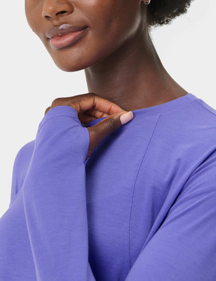 Sweaty Betty Soft Flow Studio Long Sleeve Top - Aura Blueimages3- The Sports Edit