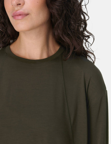 Sweaty Betty Soft Flow Studio Long Sleeve Top - Nori Greenimages3- The Sports Edit