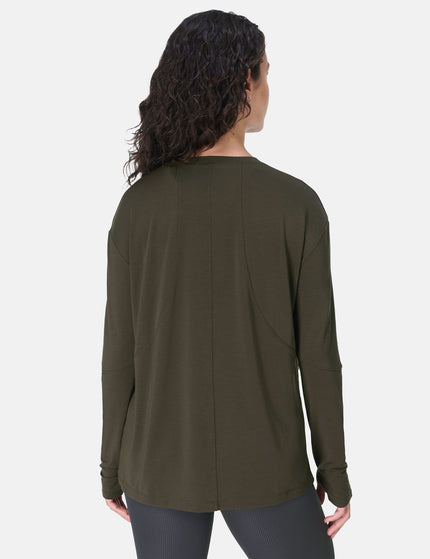 Sweaty Betty Soft Flow Studio Long Sleeve Top - Nori Greenimages2- The Sports Edit