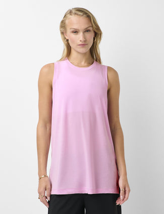 Soft Flow Studio Longline Tank - Lilac Pink