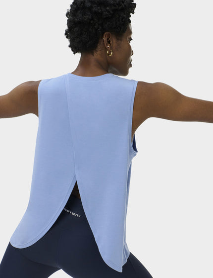 Sweaty Betty Soft Flow Studio Open Back Tank Top - Faded Blueimages2- The Sports Edit