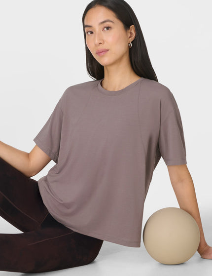 Sweaty Betty Soft Flow Studio T-Shirt - Grounded Brownimages5- The Sports Edit