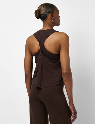 Soft Flow Studio Twist Back Vest - Espresso Brown