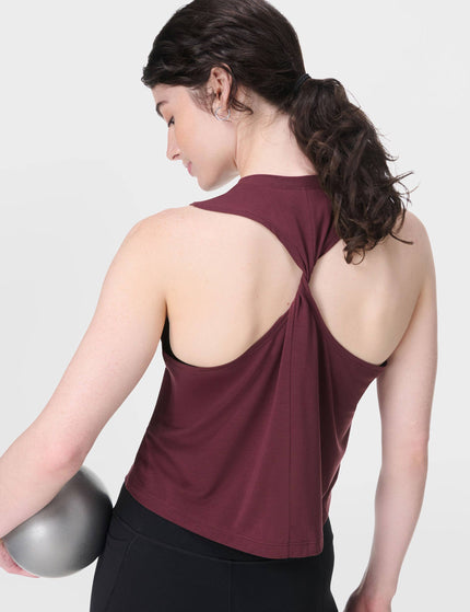 Sweaty Betty Soft Flow Studio Twist Back Vest - Garnet Redimages5- The Sports Edit