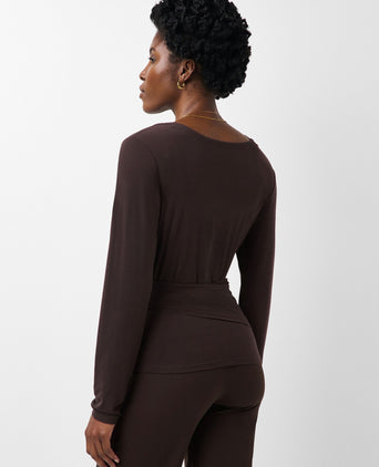 Soft Flow Studio Wear Your Way Long Sleeve Top - Espresso Brown