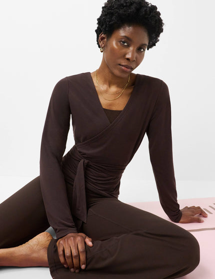 Sweaty Betty Soft Flow Studio Wear Your Way Long Sleeve Top - Espresso Brownimages4- The Sports Edit