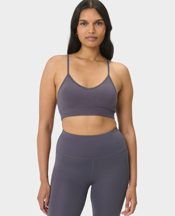 Soft Ribbed Bra - Nebula Blue