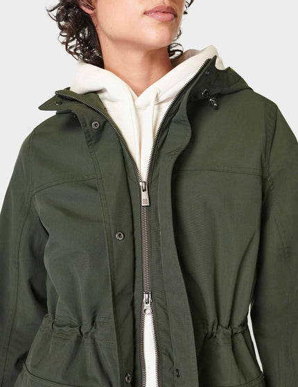 Sweaty Betty Stride Waterproof Parka - Dark Forest Greenimages3- The Sports Edit