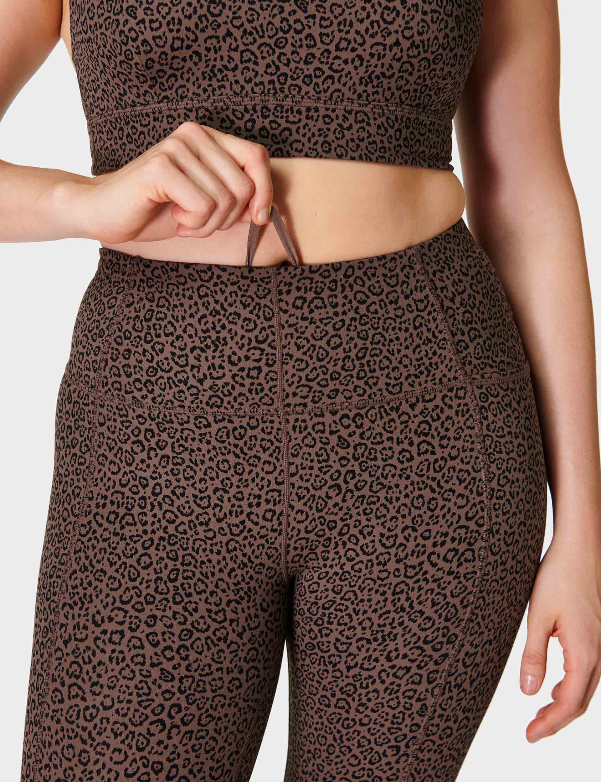 Brown Leopard Women's Yoga Leggings, Animal Print Ladies' Long Tights-Made  in USA/EU/MX | Heidikimurart Limited