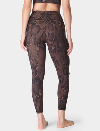 Super Soft 7/8 Yoga Leggings - Brown Python Print