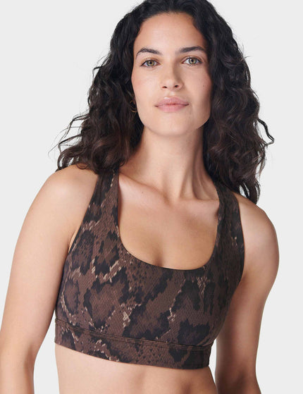 Sweaty Betty Super Soft Reversible Bra - Brown Python Print/Cacao Brownimages4- The Sports Edit