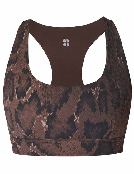 Sweaty Betty Super Soft Reversible Bra - Brown Python Print/Cacao Brownimages8- The Sports Edit