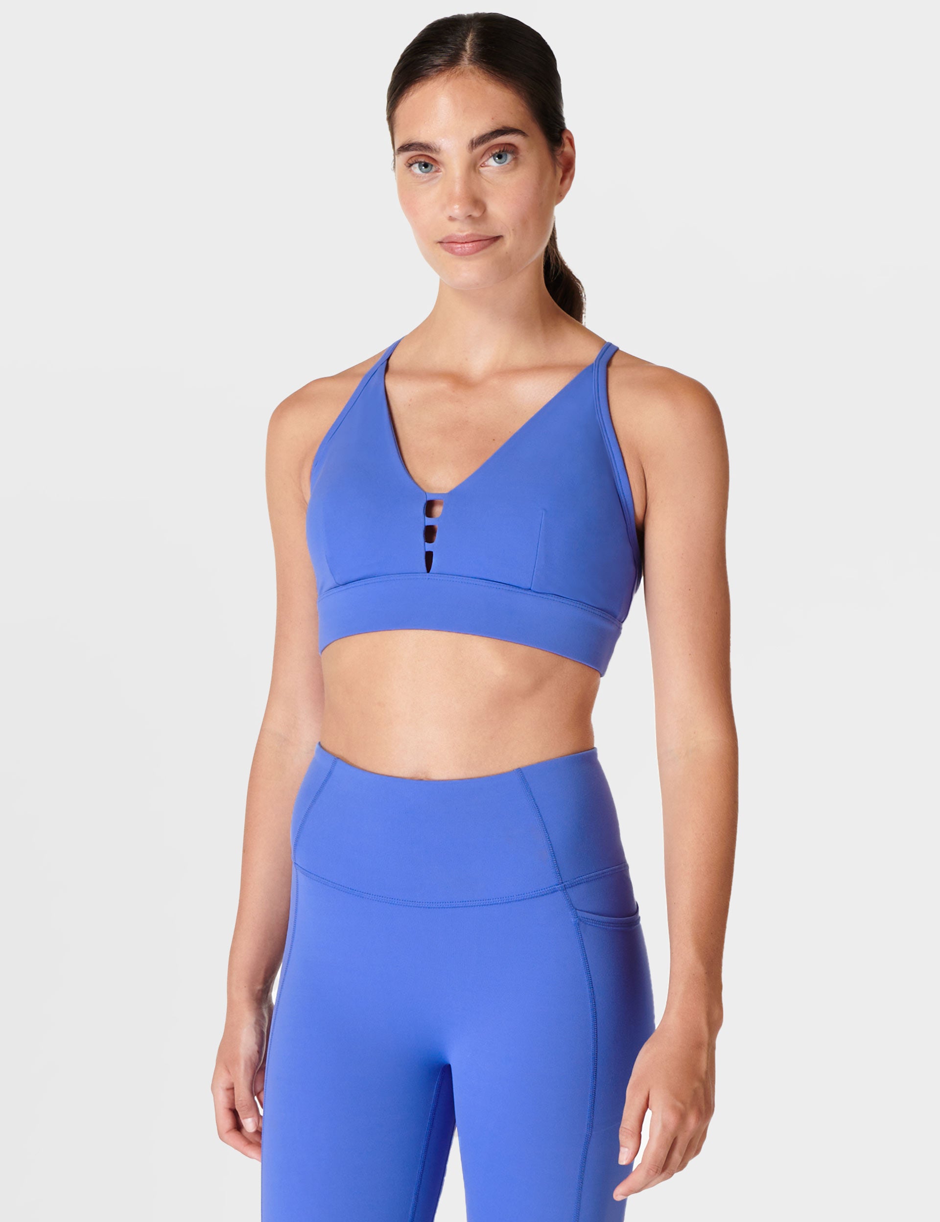 Sweaty Betty Stamina Soft-cup Stretch-woven Sports Bra In Blue