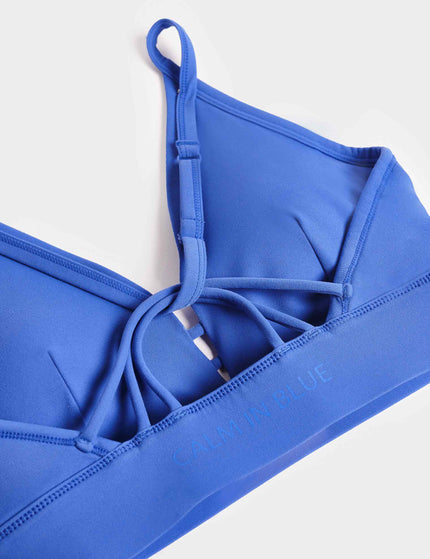 Sweaty Betty Super Soft Strappy Back Bra Colour Theory - Calm Blueimages5- The Sports Edit