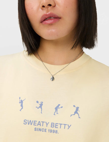 Sweaty Betty Tennis Graphic T-Shirt - Blue Tennis Ladies Printimages3- The Sports Edit