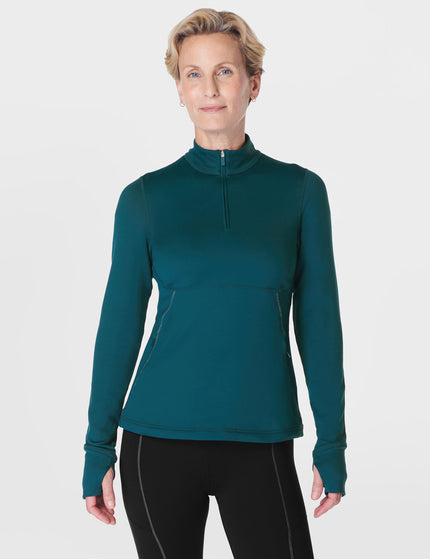 Sweaty Betty Therma Boost Running Half Zip - Deep Greenimages1- The Sports Edit