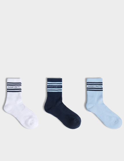 Sweaty Betty Varsity Slogan Socks 3 Pack - Navy Blueimages1- The Sports Edit