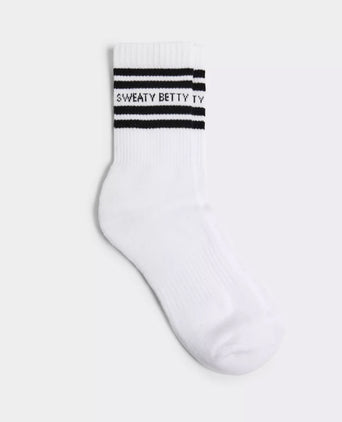 Varsity Slogan Socks - White Black