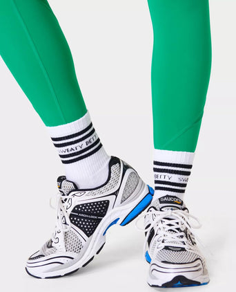 Varsity Slogan Socks - White Black