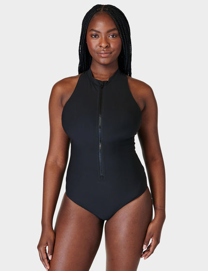 Sweaty Betty Vista Xtra Life High Neck Swimsuit - Black Aimages1- The Sports Edit