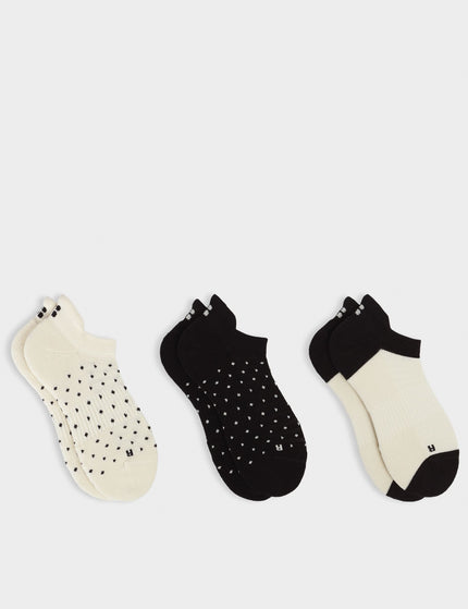 Sweaty Betty Workout Trainer Socks 3 Pack - Cream SB Polka Printimages1- The Sports Edit