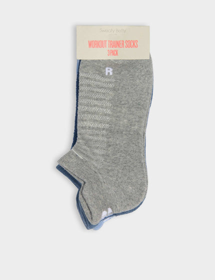 Sweaty Betty Workout Trainer Socks 3 Pack - Grey Marl/Luxe Blue/Glacier Blueimages2- The Sports Edit