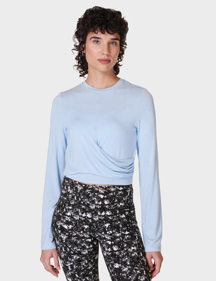 Sweaty Betty Wrap Front Long Sleeve Top - Breeze Blueimages1- The Sports Edit