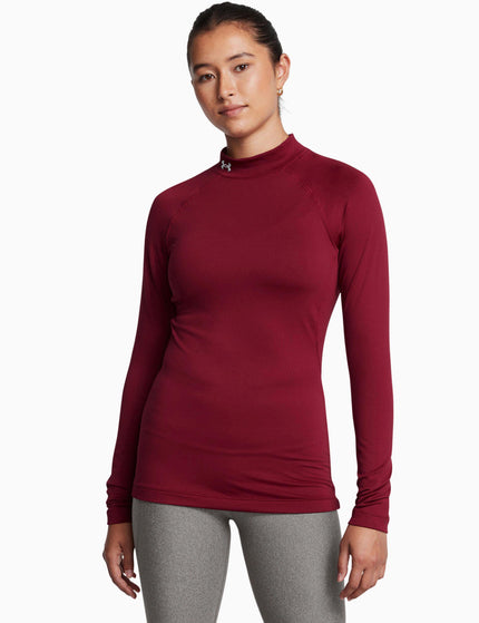 Under Armour ColdGear Authentics Mock Neck - Cardinal/Whiteimages1- The Sports Edit