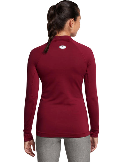 Under Armour ColdGear Authentics Mock Neck - Cardinal/Whiteimages2- The Sports Edit